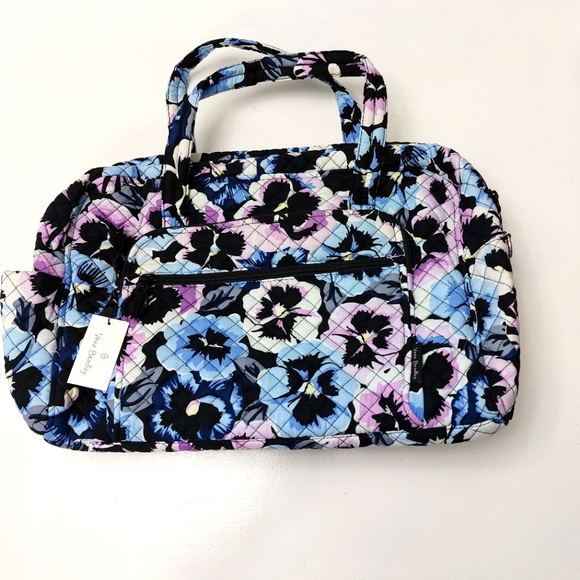 Vera Bradley Weekender Plum Pansies NWT